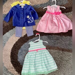 Lot Of Three Carter’s Just One You Baby Girl Outfits Dresses Multi Size 6M & 9M